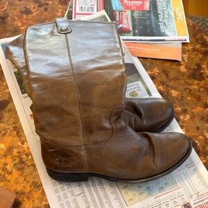 Frye Dark Brown Leather Knee High Boots